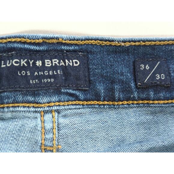 Lucky Brand 412 Athletic Slim Jeans Mens 36x30 Blue Denim Stretch Classic Fit - Picture 10 of 15